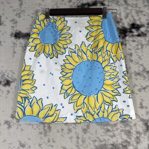 Vintage Lilly Pulitzer Skirt Womens Size 2 Floral Colorful Hippie Sunflower